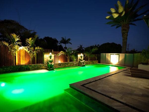 Aabi's poolside at night